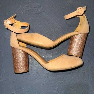 LC Lauren Conrad Hydrangea Women's High Heels Memory Foam Block 3.5"